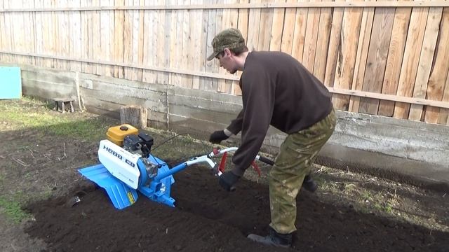 Культивирование огорода мотоблоком НЕВА МБ-2 с 6-ю фрезами смотреть онлайн