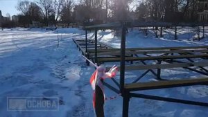 Монтаж пирса на озере
