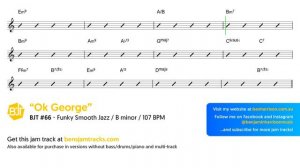Ok George  Funky Smooth Jazz Jam Track in B minor - BJT #66