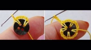 Оригинальные вязаные цветочки для декора детских одежек, обвязка пуговиц