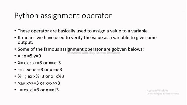 Python Operators and it's type || Python modules Operators