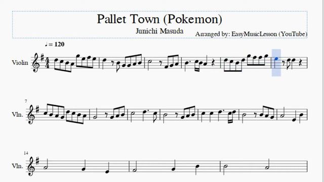 Violin Sheet Music: How to play Pallet Town (Pokemon) by Junichi Masuda смотреть онлайн
