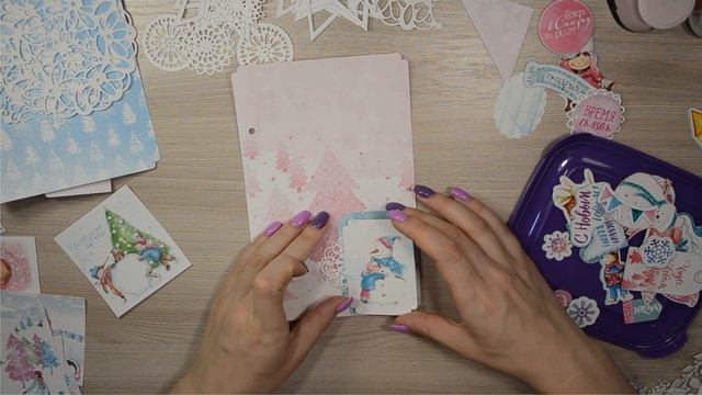 Новогодний блокнот на кольцах. Мастер-класс. Часть 1. смотреть онлайн