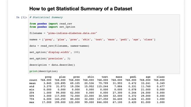 How to get Statistical Summary of a Dataset | Jupyter Notebook | Python Data Science for beginners смотреть онлайн