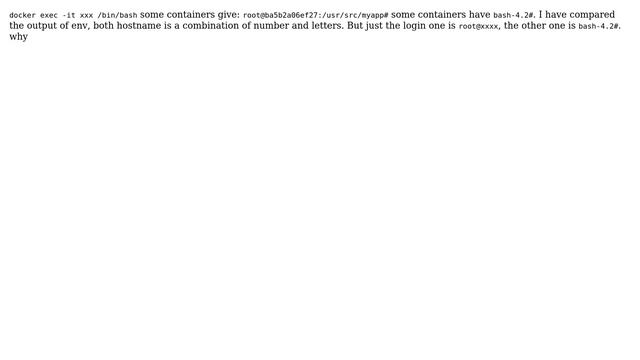 Why docker container gives different name when using bash to login? смотреть онлайн