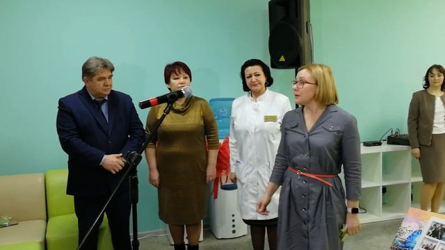 Замминистра здравоохранения Новосибирской области Елена Аксенова на открытие поликлиники №1