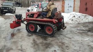 Уралец 0.2 на самодельных гусеницах