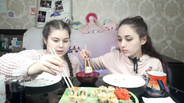 MUKBANG  ЗАПЕЧЁННЫЕ СУШИ/РОЛЛЫ ?/   sushi baked!!!