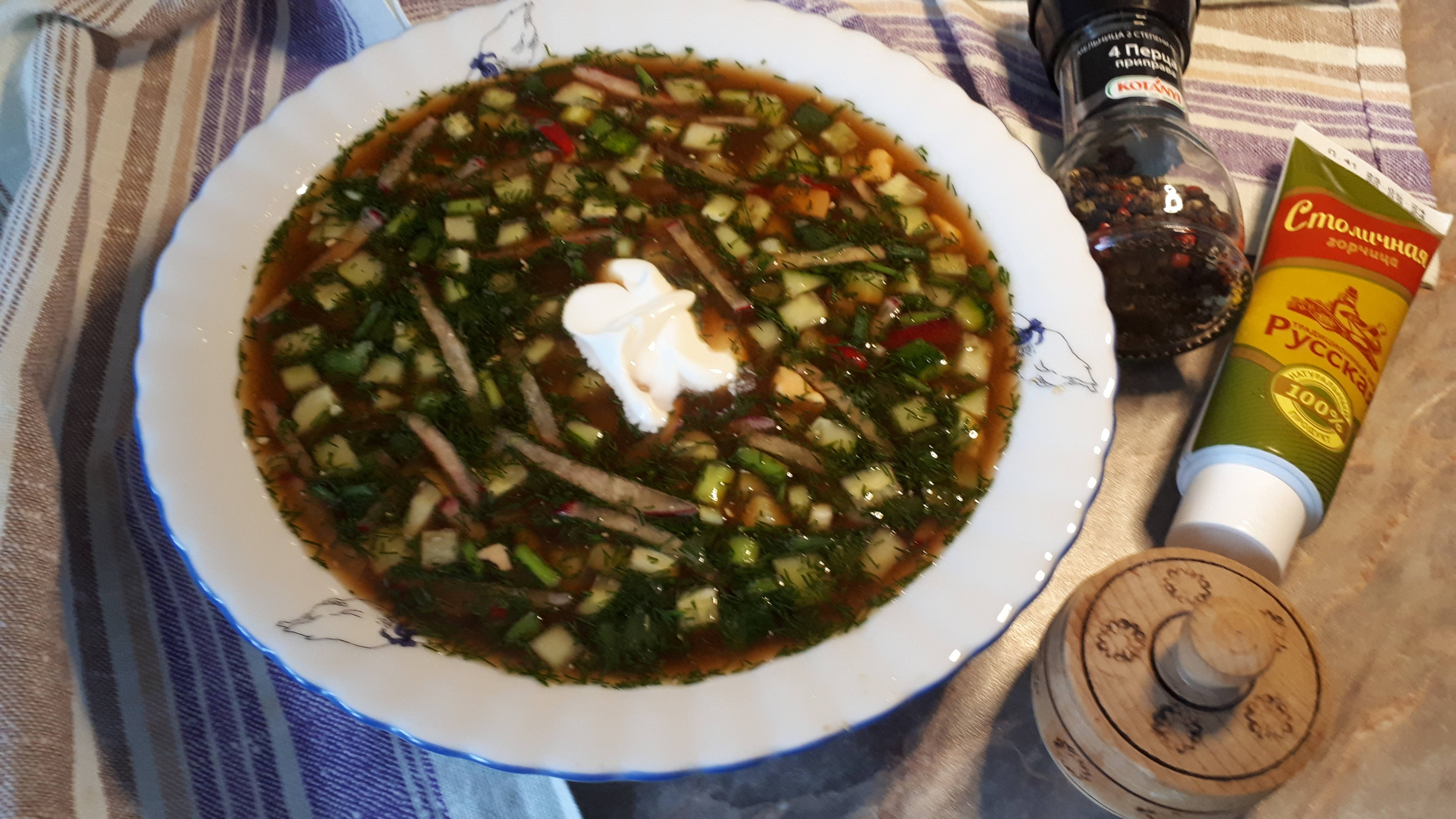 Окрошка без колбасы.