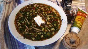 Окрошка без колбасы.