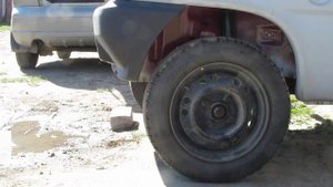 Ремонт "Оки", ч. 63 - примеряем заднюю балку с колёсами от "Матиза"