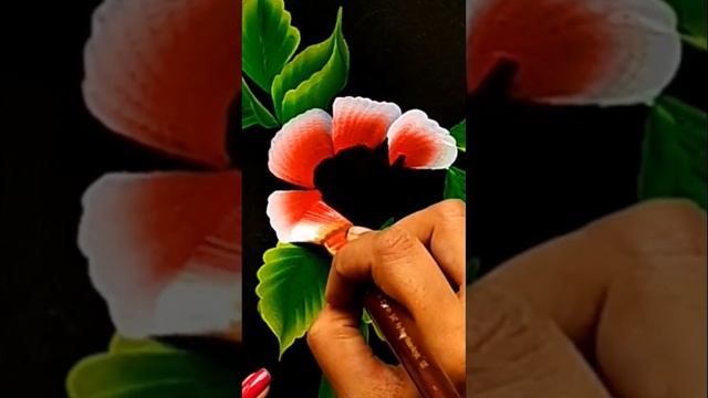 How to Paint one stroke flower painting/ Rose painting