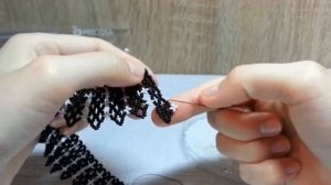 Beaded Necklace/Beaded corner/Колье из бисера/Колье "Добро и зло"/Колье уголок из бисера