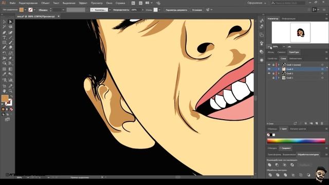 ВЕКТОРНЫЙ ПОРТРЕТ В Adobe Illustrator / Speedart