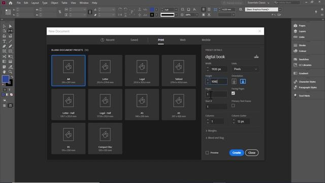 Adobe Indesign cc 2020 to create a new document tutorial in Telugu lesson 02 || Digital Telugu tech