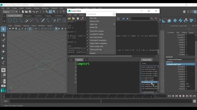 How To Make a circle with the use of python script #python #maya #mayapython #pythonscript Ep -1