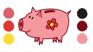 Как нарисовать СВИНКУ КОПИЛКУ / Раскраска СВИНКА КОПИЛКА/How to draw A PIGGI BANK / Краски раскраски
