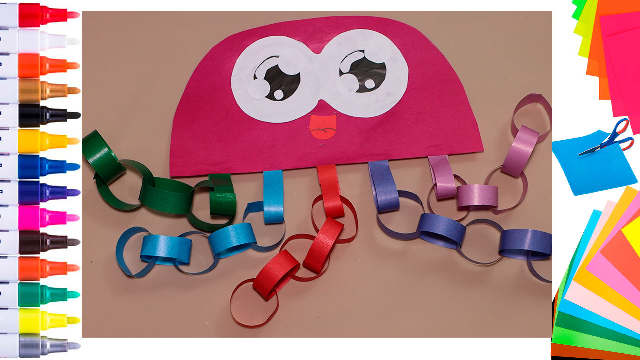 Как сделать Медузу из бумаги своими руками, поделка для детей смотреть онлайн