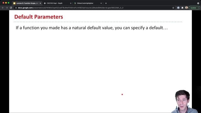 CSCI100: Lecture 8.1 - Functions Recap, Default Parameters смотреть онлайн