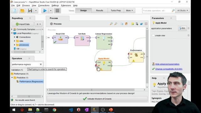 Linear regression with Rapidminer