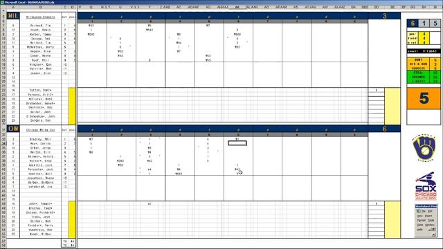 Strat-O-Matic Baseball EXCEL Game 93 Brewers at White Sox смотреть онлайн