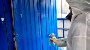 HYVST SPT 210 окраска металлоконструкций при помощи безвоздушного аппарата, работаем от генератора