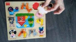 Развивающая деревянная игра Рамка-вкладыш _На ферме_ от Goula.mp4