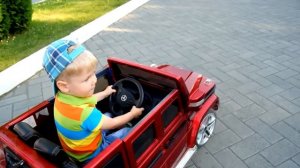 ВЛОГ Красный ЭЛЕКТРОМОБИЛЬ Детский Мерседес ? G55 AMG Red Car Kids Mercedes AMG на TUMANOV FAMILY