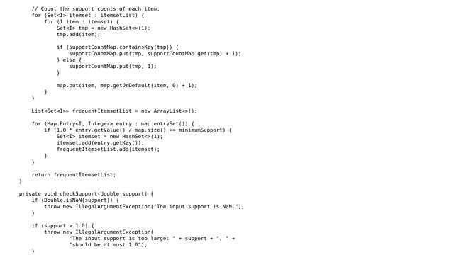 Apriori algorithm for frequent itemset generation in Java смотреть онлайн