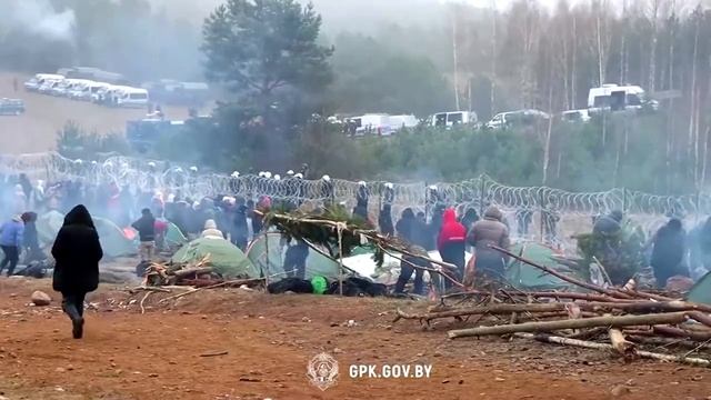 Пограничники Белоруссии публикуют видеозапись лагерей мигрантов