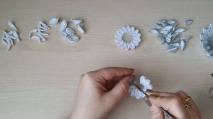 ❄ Снежинка ❄ из репсовых лент на ободке + как оплести ободок лентами. Канзаши мк