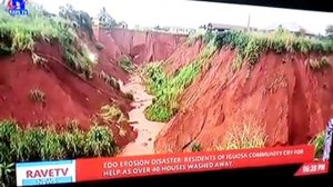 EDO EROSION DISASTER: RESIDENTS OF IGUOSA COMMUNITY CRY FOR HELP AS OVER 40 HOUSES WASHED AWAY.