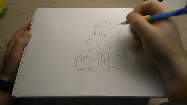 Рисуем Ослика из мультфильма Винни-Пух/The donkey from the cartoon Winnie the Pooh смотреть онлайн