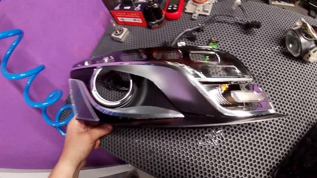 Чистка фары AUDI Q5. Почему диодные лампы D3S лучше ксеноновых? Улучшение света без замены линз. смотреть онлайн