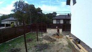 Установка стоек под навес День второй