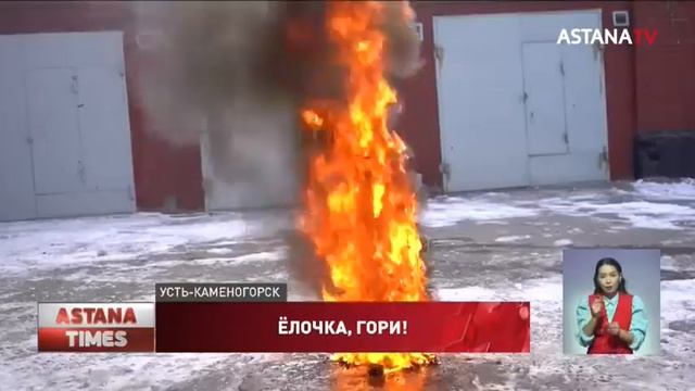 Пожарные сожгли новогоднюю ёлку в ВКО смотреть онлайн