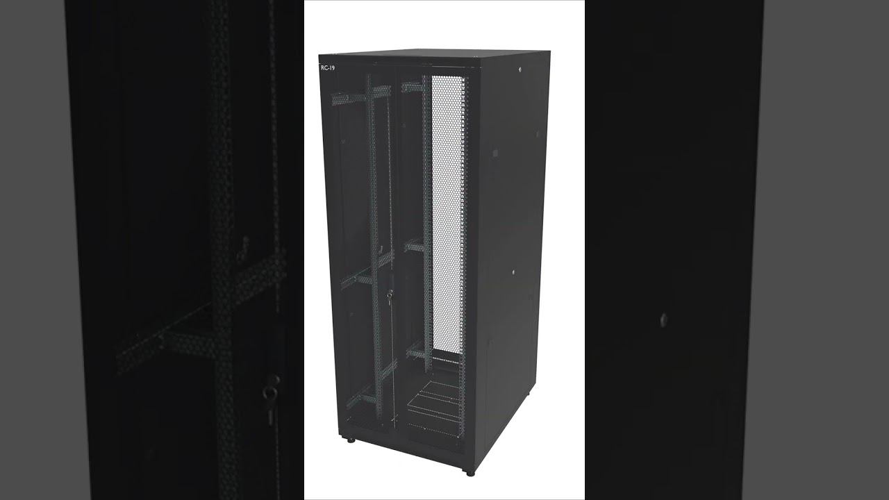 Шкаф напольный 42U RC19 телекоммуникационный 19, дверь стеклянная - дверь перфорированная двойная смотреть онлайн
