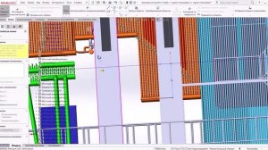 Этап 9 - Соединение трубопроводами поверхностей нагрева парового котла в среде SolidWorks