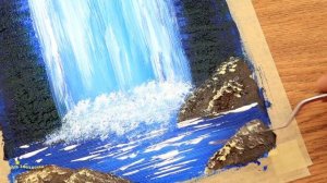 Как нарисовать Водопад \ Рисуем водопад для начинающих