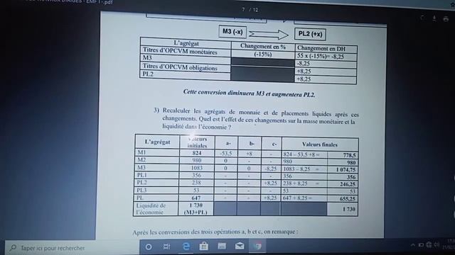 TD économie monétaire EX3 les agrégats monétaire et les placements liquides смотреть онлайн