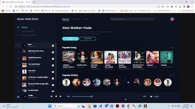 Learn How to Build a Music Website with HTML, CSS, and JavaScript | Demo Video