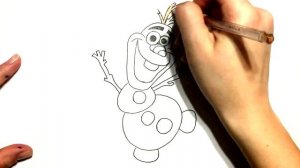 How to draw a snowman Olaf...Как нарисовать снеговика Олаф из "Холодное Сердце"