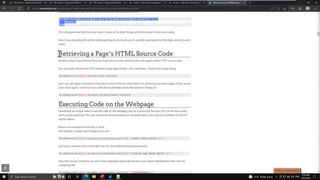 Microsoft Access - Exploring the WebBrowser Control