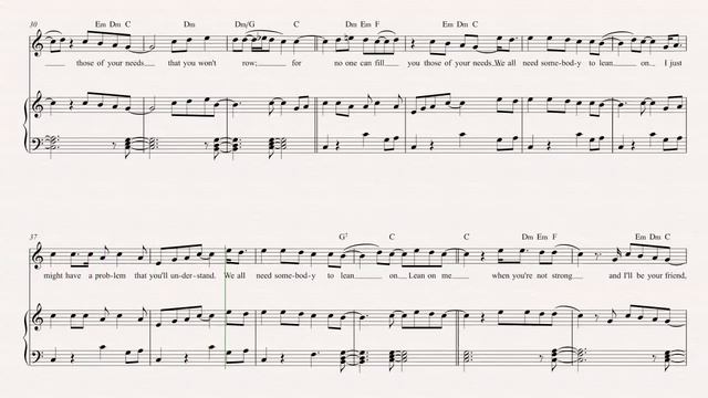 Violin - Lean on Me - Bill Withers Sheet Music Chords  Vocals