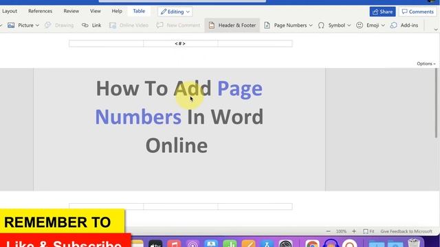 How To Add Page Numbers In Word Online [ Office 365 ]