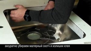 монтируем и испытываем мойку подстольного монтажа для столешницы CeraGlass