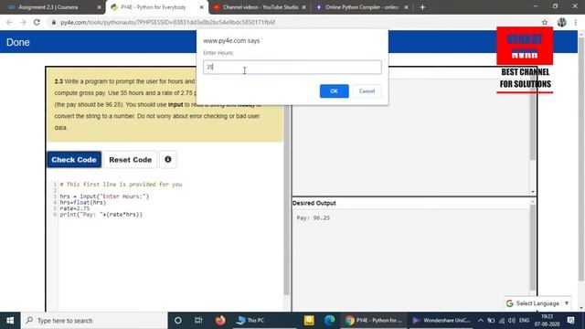 Programming for Everybody (Getting Started with Python) Coursera All week solutions