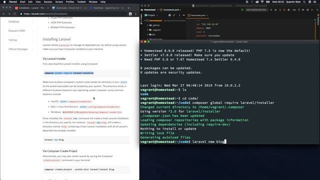 Create a new Laravel project  - Set up Laravel Homestead tutorial 3