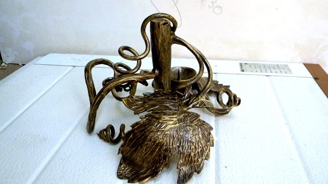 Кованый подсвечник в растительном стиле, подставка для 1 свечи смотреть онлайн