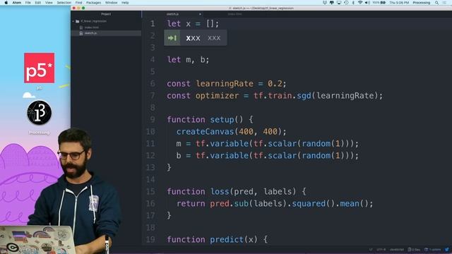 Coding Challenge #104: Linear Regression with TensorFlow.js